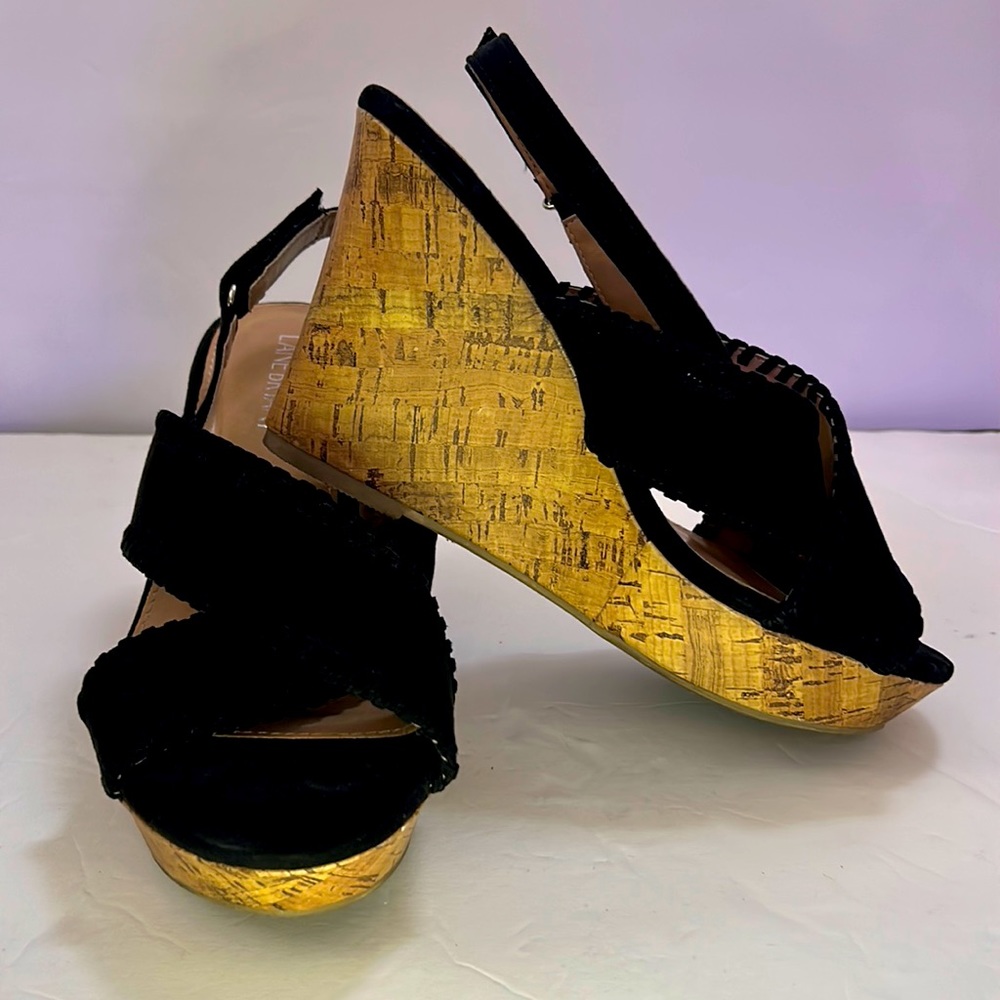 Lane Bryant black wedges size 10w 10 w